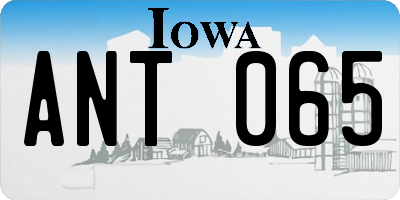 IA license plate ANT065