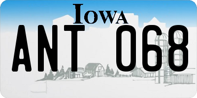 IA license plate ANT068