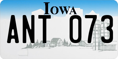 IA license plate ANT073