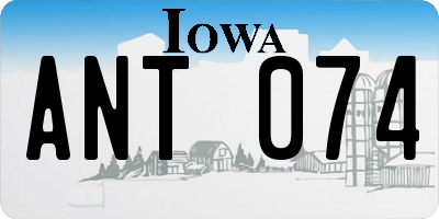 IA license plate ANT074