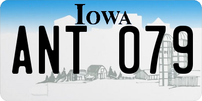 IA license plate ANT079