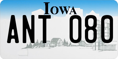 IA license plate ANT080