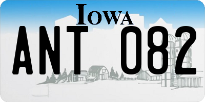 IA license plate ANT082