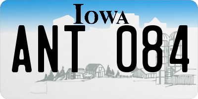 IA license plate ANT084