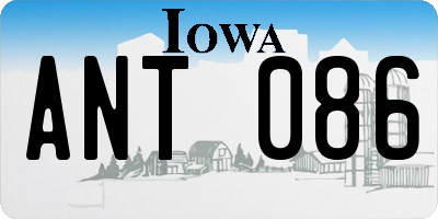 IA license plate ANT086