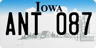IA license plate ANT087