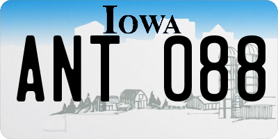 IA license plate ANT088