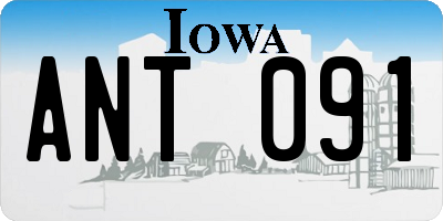 IA license plate ANT091