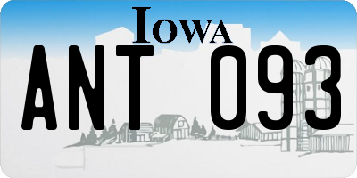 IA license plate ANT093