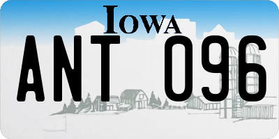 IA license plate ANT096