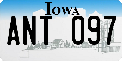 IA license plate ANT097