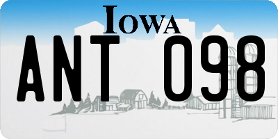 IA license plate ANT098