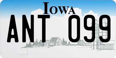 IA license plate ANT099