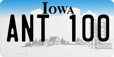 IA license plate ANT100