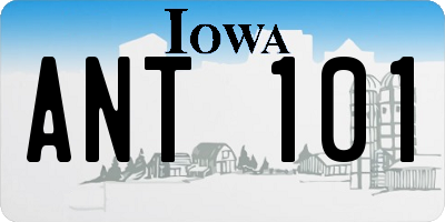 IA license plate ANT101