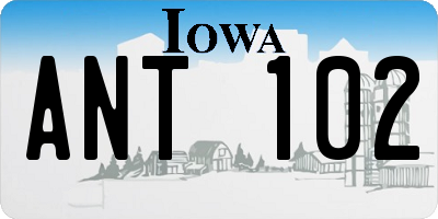 IA license plate ANT102