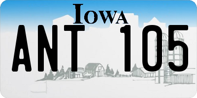 IA license plate ANT105