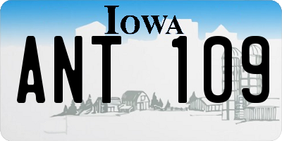 IA license plate ANT109