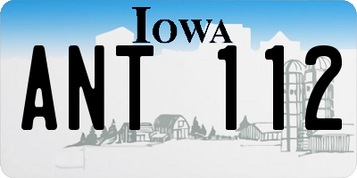 IA license plate ANT112