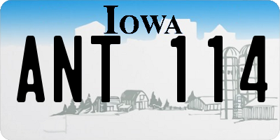 IA license plate ANT114