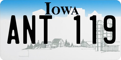 IA license plate ANT119