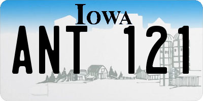 IA license plate ANT121