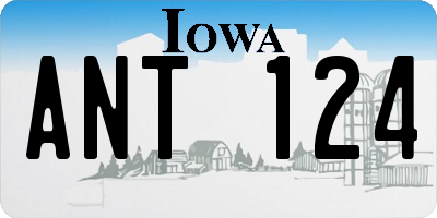 IA license plate ANT124