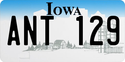 IA license plate ANT129