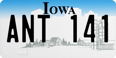 IA license plate ANT141