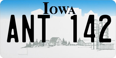 IA license plate ANT142