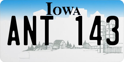 IA license plate ANT143