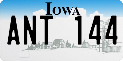 IA license plate ANT144