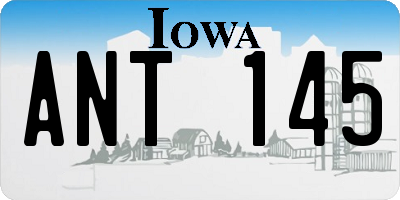 IA license plate ANT145