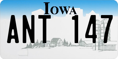 IA license plate ANT147