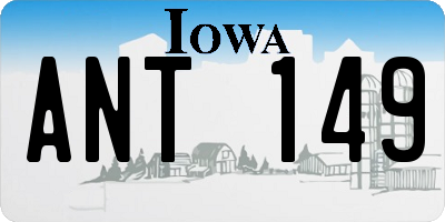 IA license plate ANT149