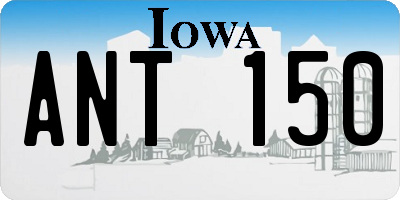 IA license plate ANT150
