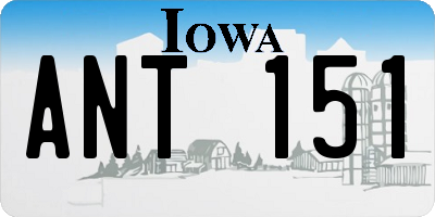 IA license plate ANT151