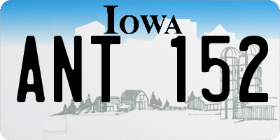 IA license plate ANT152