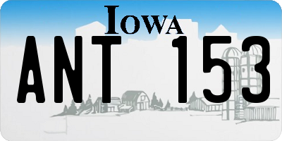 IA license plate ANT153