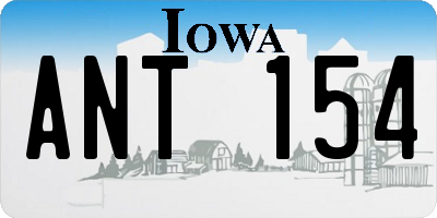 IA license plate ANT154