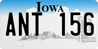 IA license plate ANT156