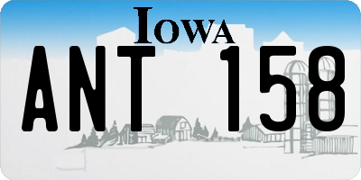 IA license plate ANT158