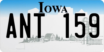 IA license plate ANT159