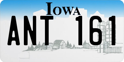 IA license plate ANT161