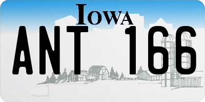 IA license plate ANT166