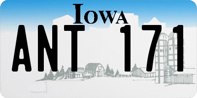 IA license plate ANT171