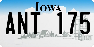 IA license plate ANT175