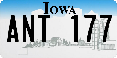 IA license plate ANT177