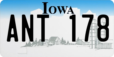 IA license plate ANT178