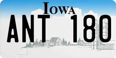 IA license plate ANT180